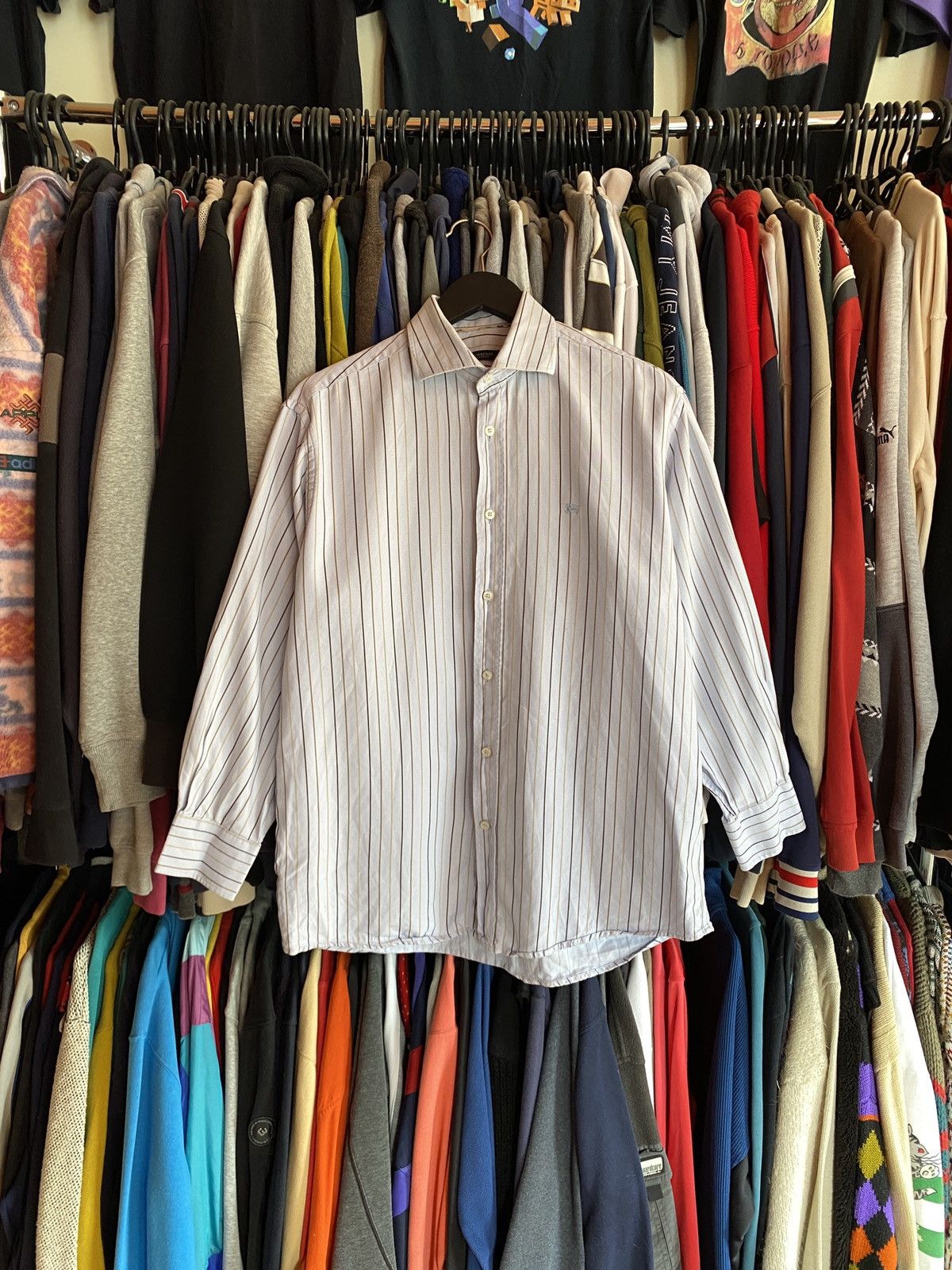 Burberry VINTAGE BURBERRY STRIPED BUTTON UP SHIRT Y2k Size US L / EU 52-54 / 3 - 1 Thumbnail
