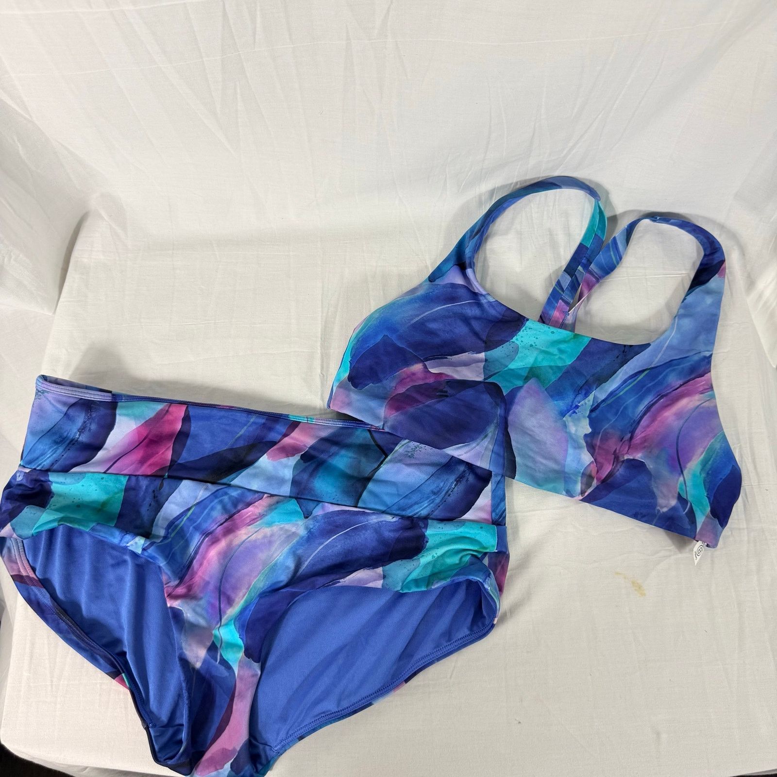 Athleta Athleta 2pc Med Malibu Bikini Top Bottom Make Splash 981519 Size ONE SIZE - 2 Thumbnail