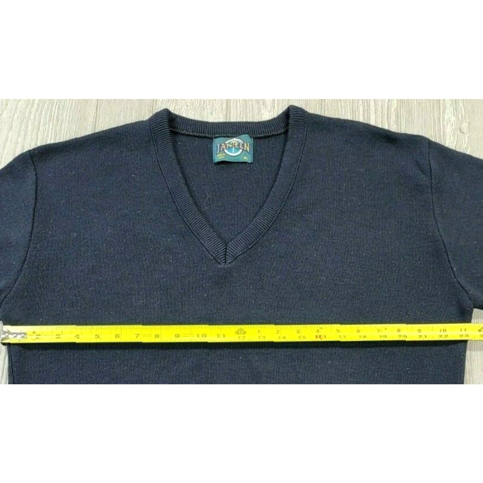 Jantzen VTG Jantzen Men’s Wool V-Neck Sweater XL Blue Grandpa Long Sleeve Pullover Knit USA 80s 90s Mens Wool V-Neck Sweater Printed? Size US XL / EU 56 / 4 - 6 Thumbnail