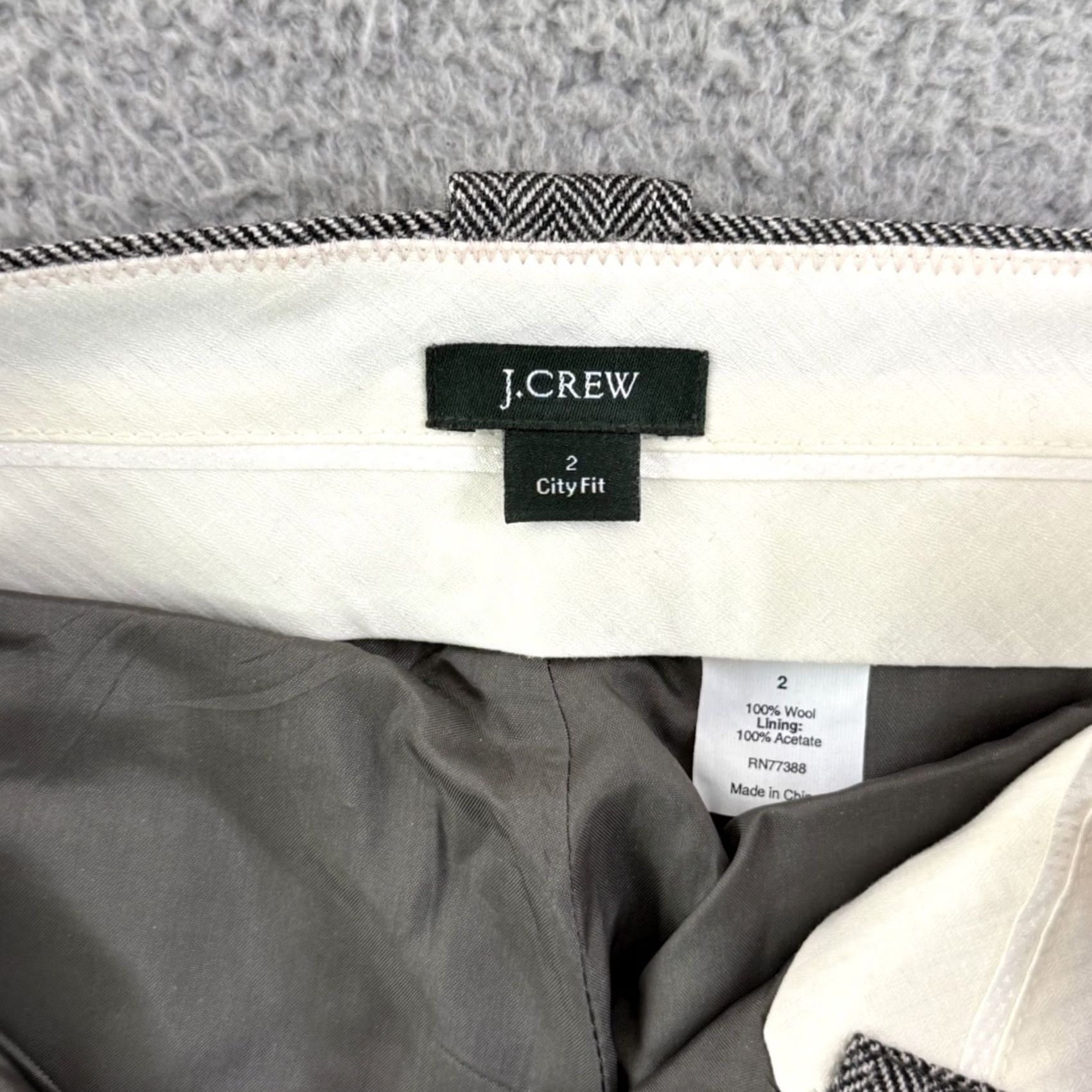 J.Crew J.Crew Dress Pants Womens 2 Gray Wool Herringbone Pleated City Fit Business Size 26" / US 2 / IT 38 - 5 Thumbnail