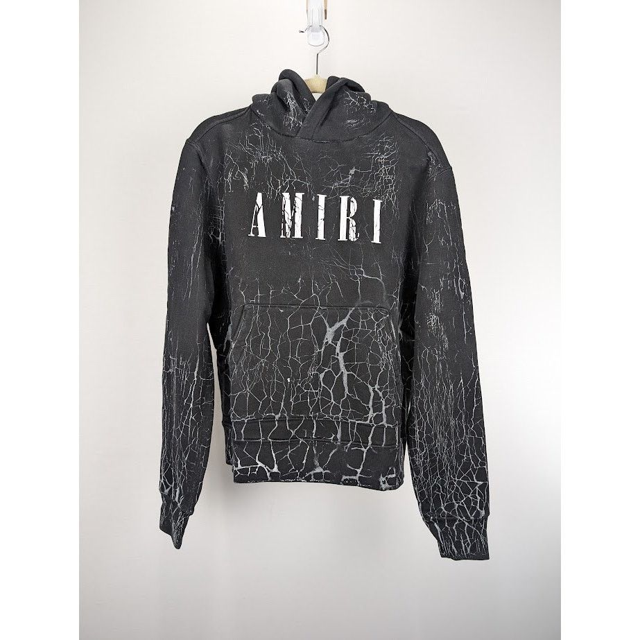 Amiri o1rshd1 Q:4 / Cracked Dye Core Logo Hoodie in Black Size US S / EU 44-46 / 1 - 2 Thumbnail