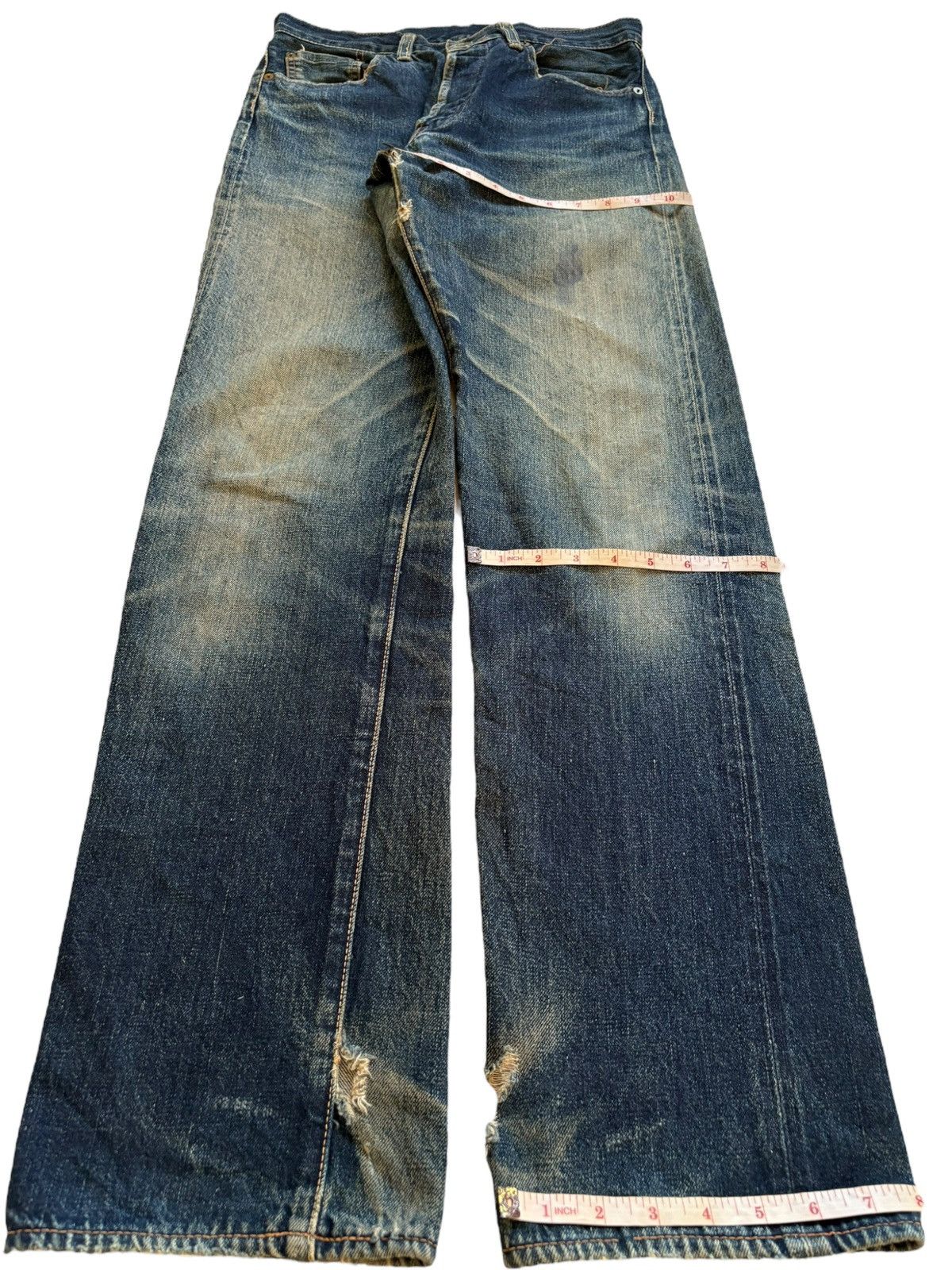 Japanese Brand Vintage Japanese Brand Selvedge Rusty Mud Wash Loose Jeans Size US 28 / EU 44 - 14 Thumbnail