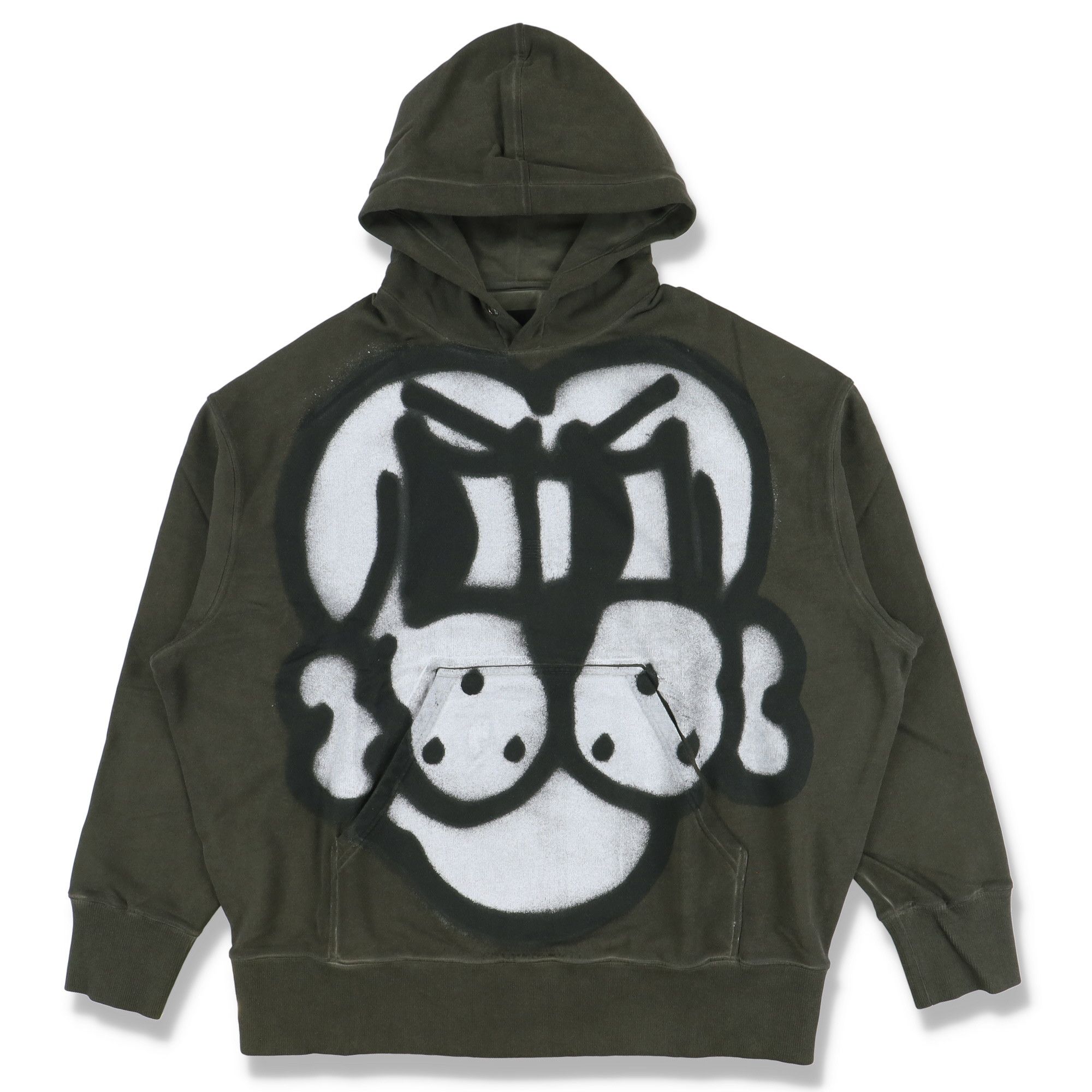 image of Chito x Givenchy Dark Green Rottweiler Graffiti Oversized Hoodie, Men's (Size XL)