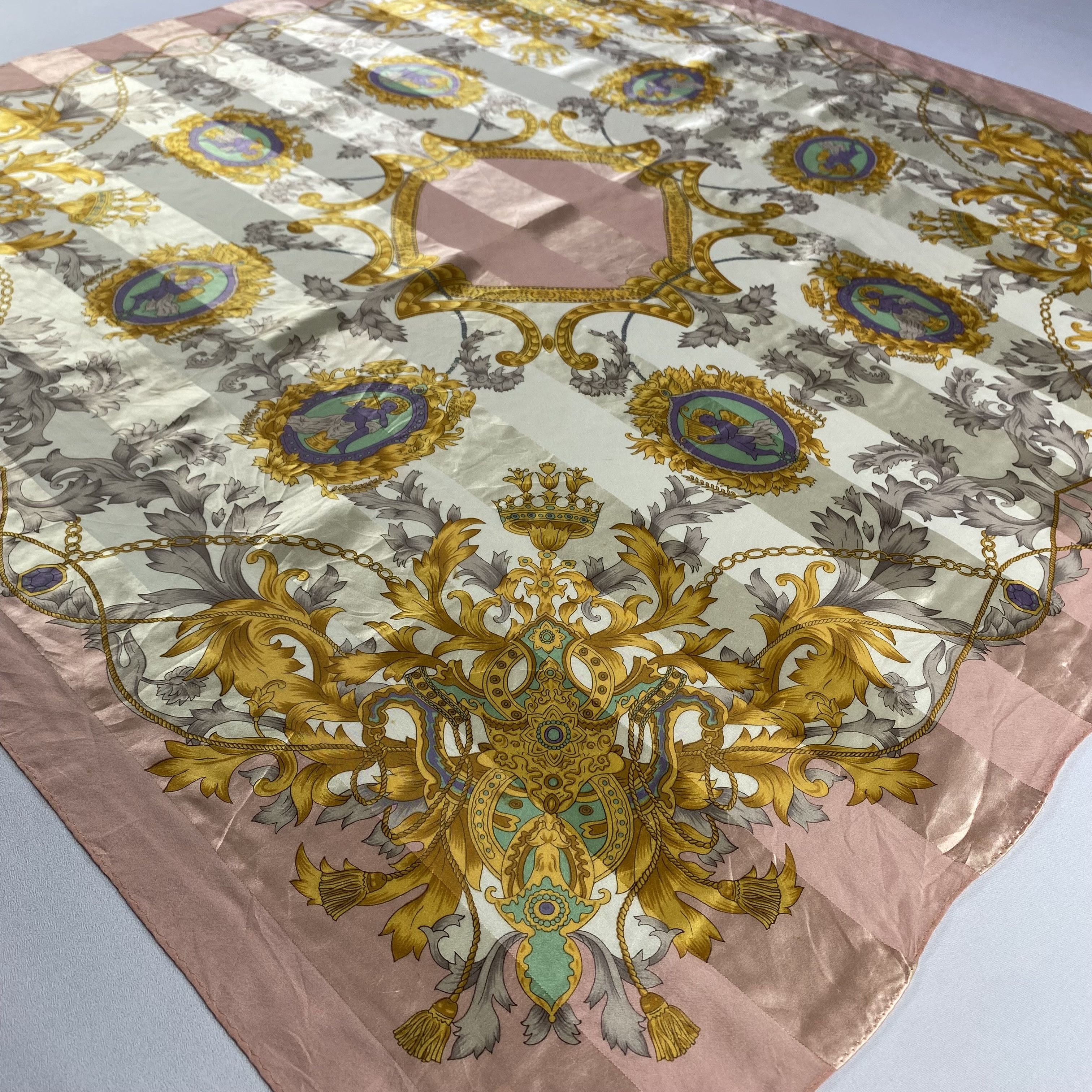 Japanese Brand × Vintage Vintage Floral Chain Silk Scarf SS062 Size ONE SIZE - 3 Thumbnail