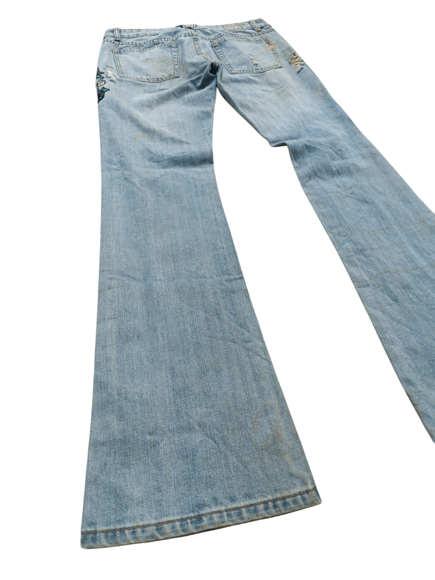 Abercrombie & Fitch FLARED Abercrombie & Fitch Distressed Embroidery Denim E218 Size US 30 / EU 46 - 6 Thumbnail