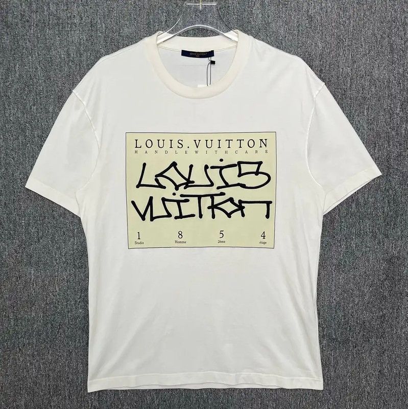 Louis Vuitton Louis Vuitton White Cotton Men's T-Shirt 0089 Size US L / EU 52-54 / 3 - 1 Thumbnail