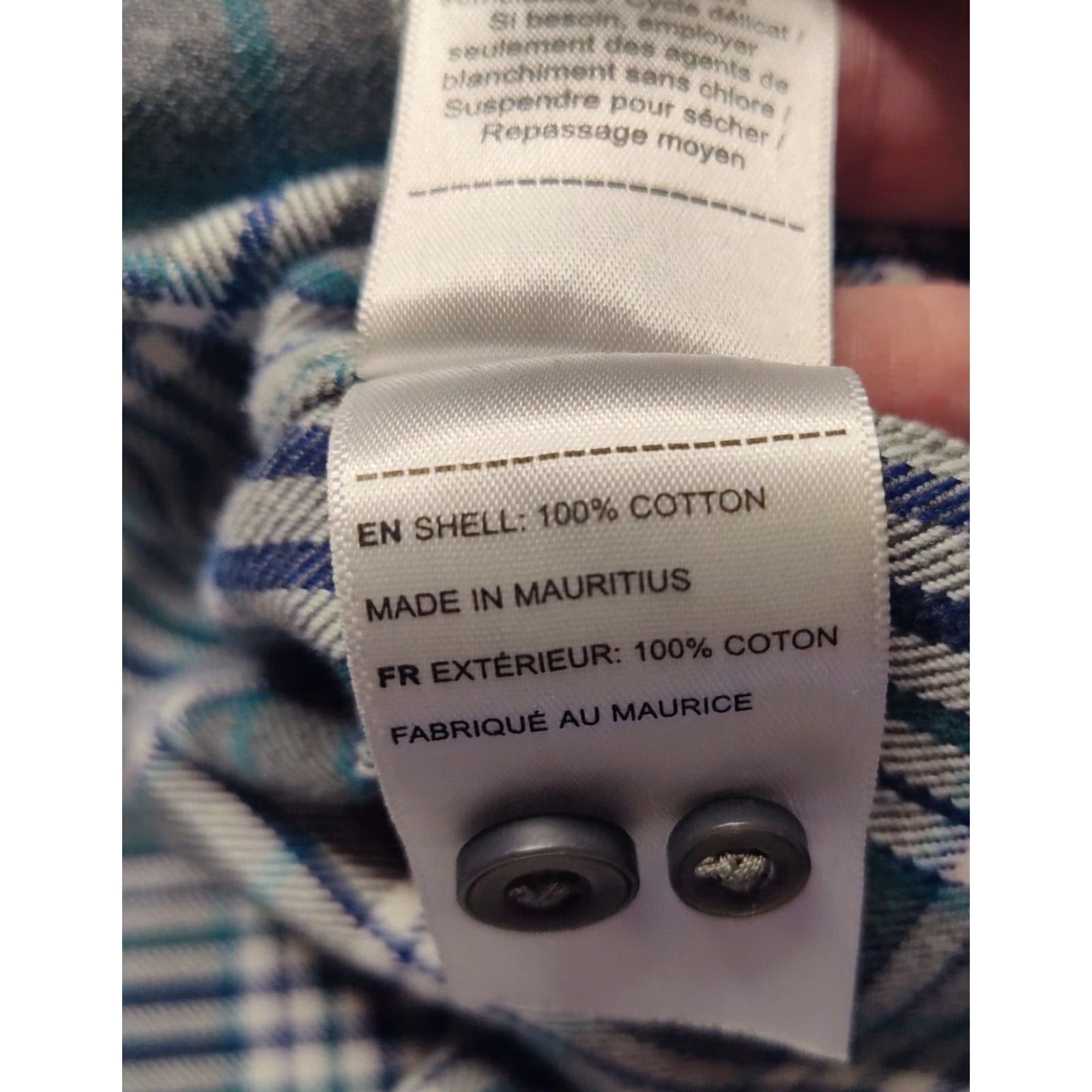 UNTUCKit UNTUCKit QUENTERRA SLIM FIT Button-Up Shirt Men L Gray Teal Plaid Cotton Long Sleeve Button Shirt Size US L / EU 52-54 / 3 - 7 Thumbnail