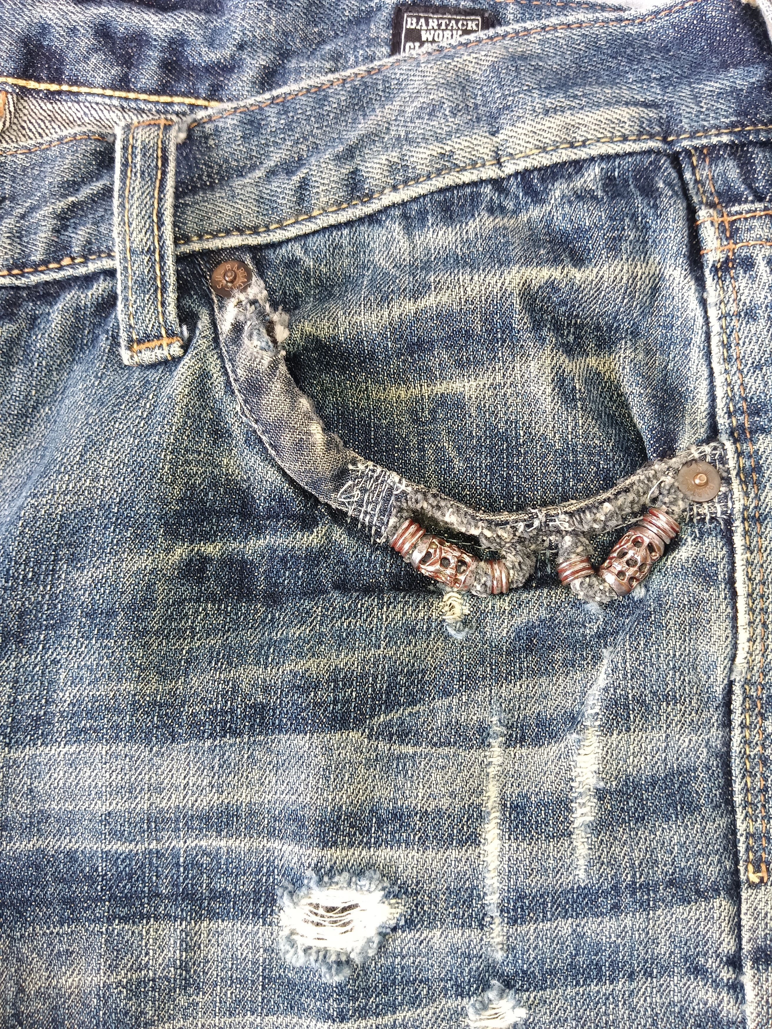 If Six Was Nine × Japanese Brand × Tornado Mart Bartack Seditionaries Distress Denim Size US 31 - 7 Thumbnail