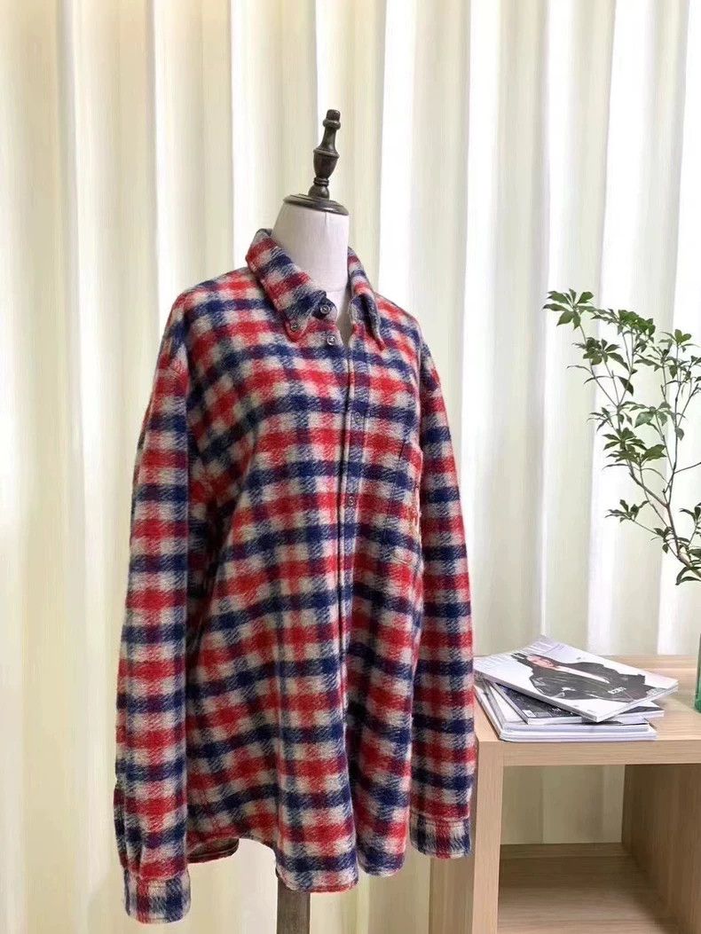 Gucci Gucci Wool plaid mushroom embroidered shirt jacket 2501-Nex Size US L / EU 52-54 / 3 - 8 Thumbnail