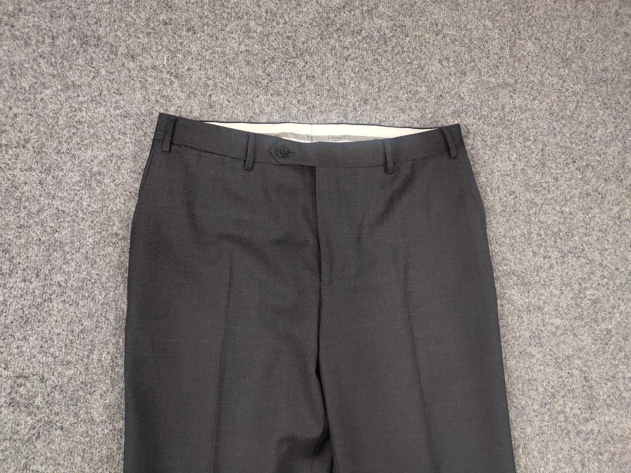Canali Canali Italy Design 2 button Business Classic Suit Gray wool Size 50R - 11 Thumbnail