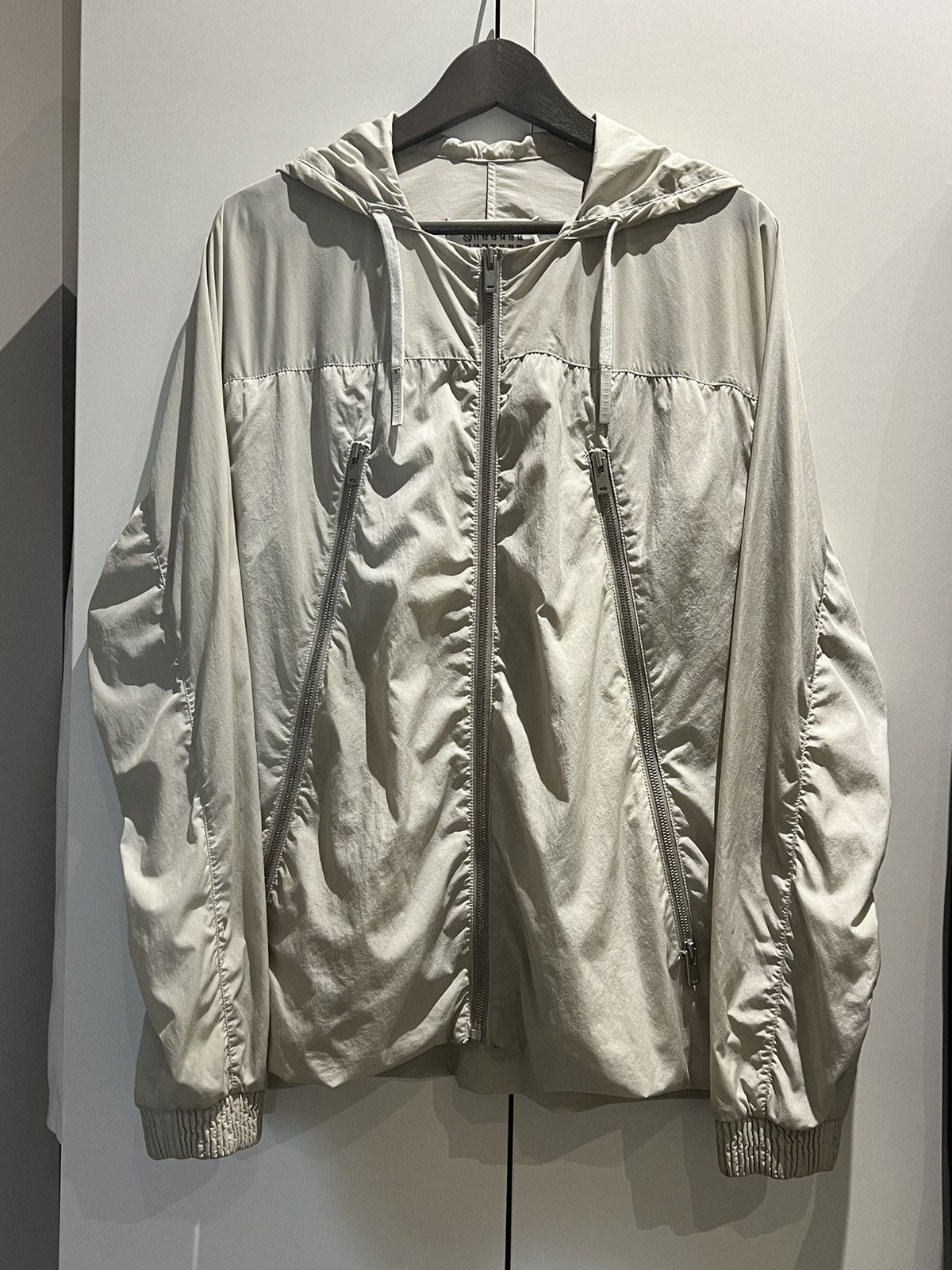 A/W16 Cream 5 Zip Lightweight Hooded Jacket