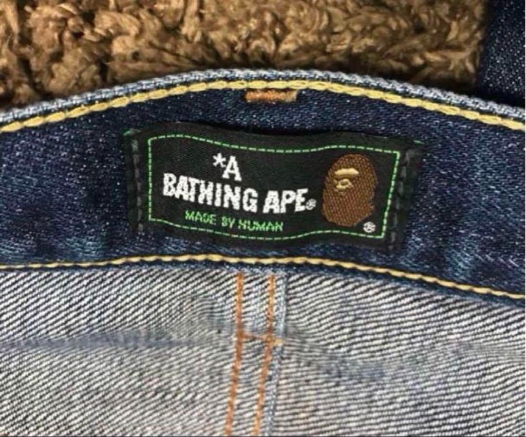 Bape A Bathing Ape Embroidered Denim Pants Ape Logo Size L Size US 32 / EU 48 - 6 Thumbnail