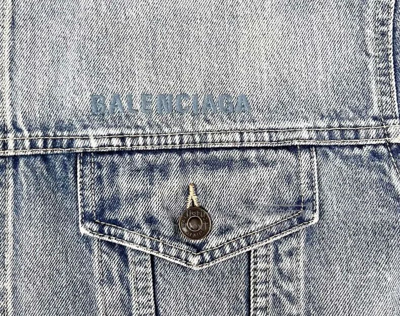 Balenciaga Balenciaga Blue wash distressed embroidered letter denim j Size US XS / EU 42 / 0 - 5 Thumbnail