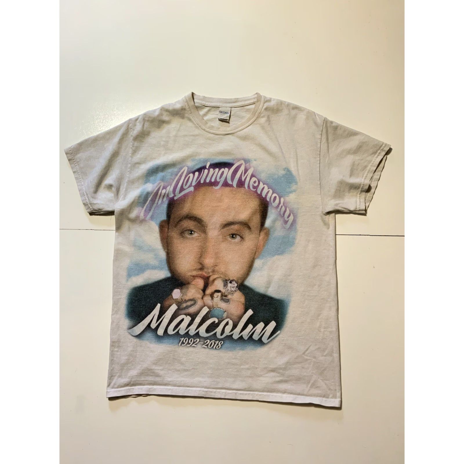 Gildan Mac Miller Memorial In Loving Memory Malcolm Graphic S/S White T-Shirt Sz. M Size US M / EU 48-50 / 2 - 2 Thumbnail
