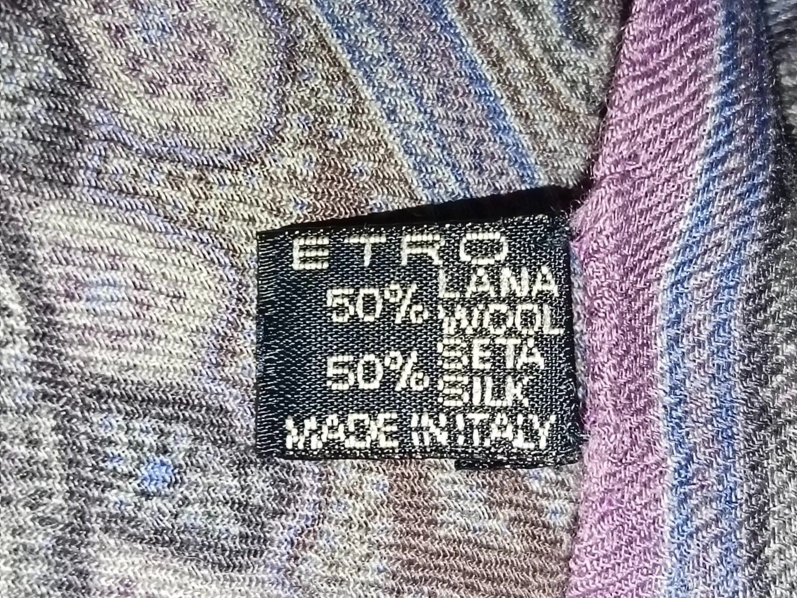 Etro ETRO MILANO ITALY Paisley Gray Vintage Silk Wool Scarf Shawl Size ONE SIZE - 9 Thumbnail