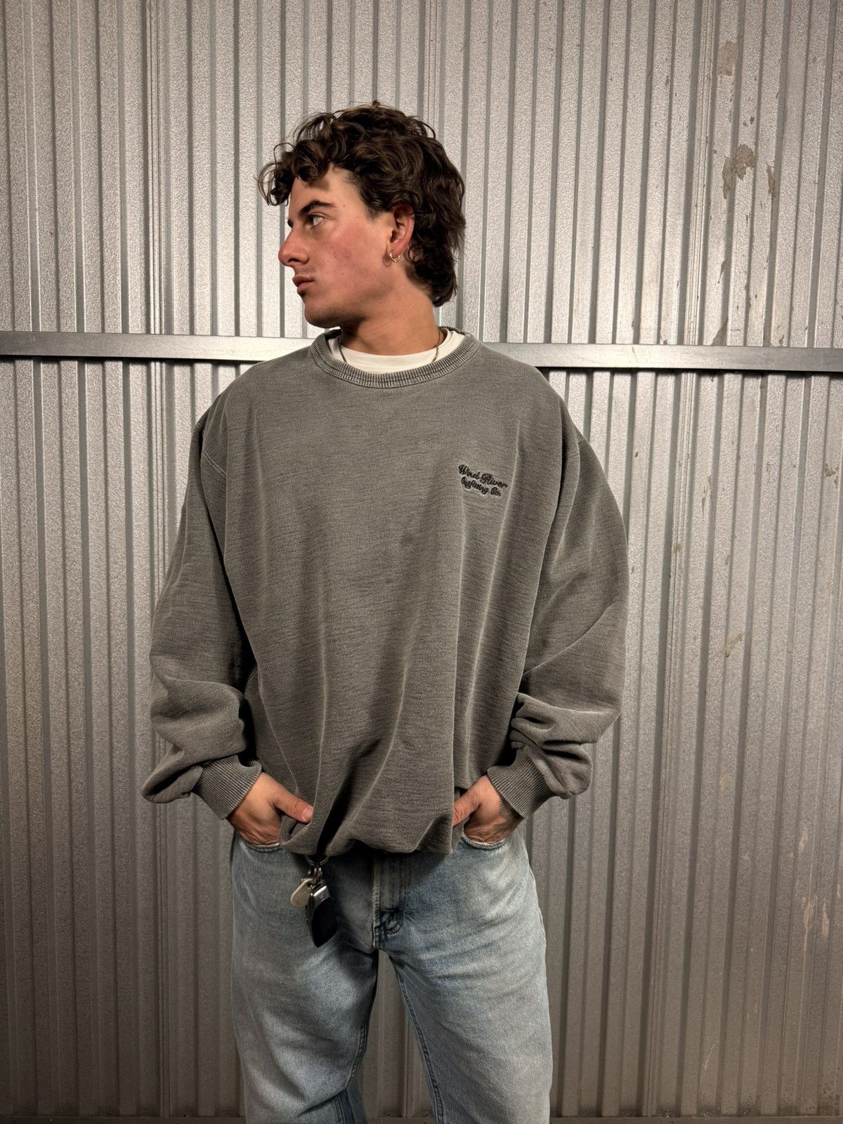Windriver Vintage Wind River Ash Gray Faded Crewneck Size US XL / EU 56 / 4 - 1 Thumbnail