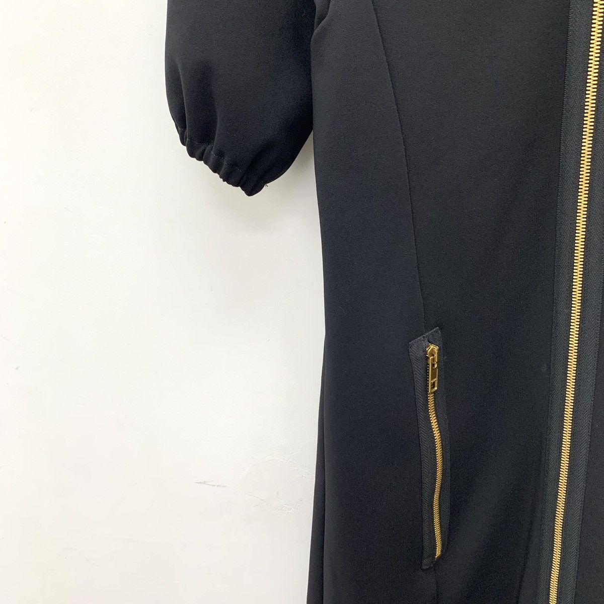 Gucci Gucci Black Lapel Puff Sleeve Zip Design Dress K26WX Size S / US 4 / IT 40 - 4 Thumbnail
