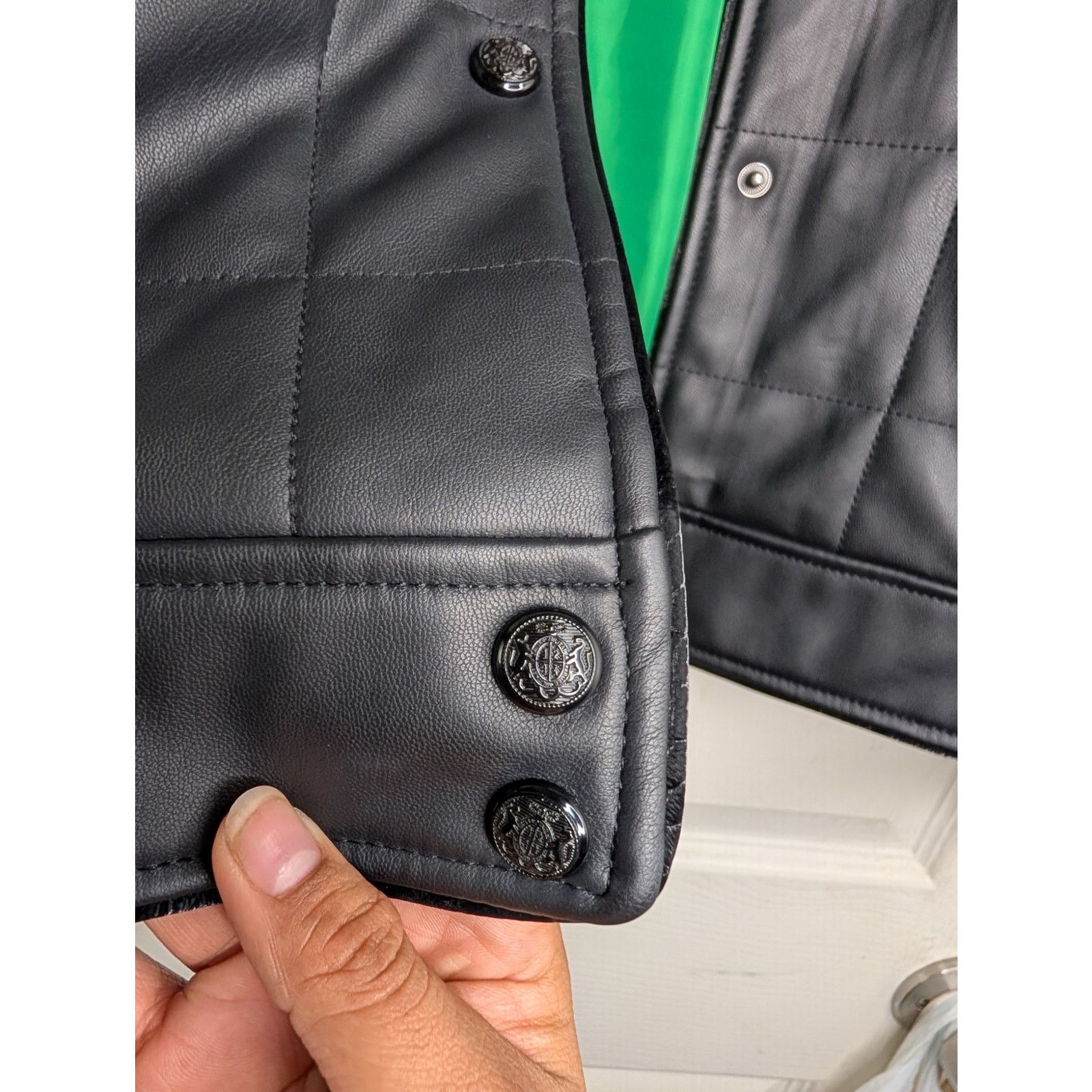 Rebecca Minkoff Rebecca Minkoff Faux Leather Black Quilted Racer Jacket Size L / US 10 / IT 46 - 4 Thumbnail
