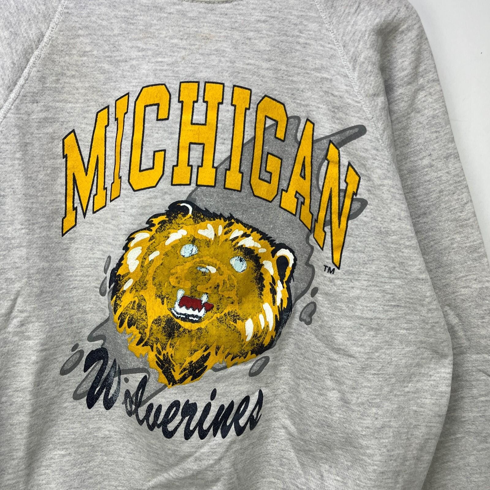 Other Vintage 90s Michigan Wolverines Raglan Sweatshirt XL Size ONE SIZE - 2 Thumbnail