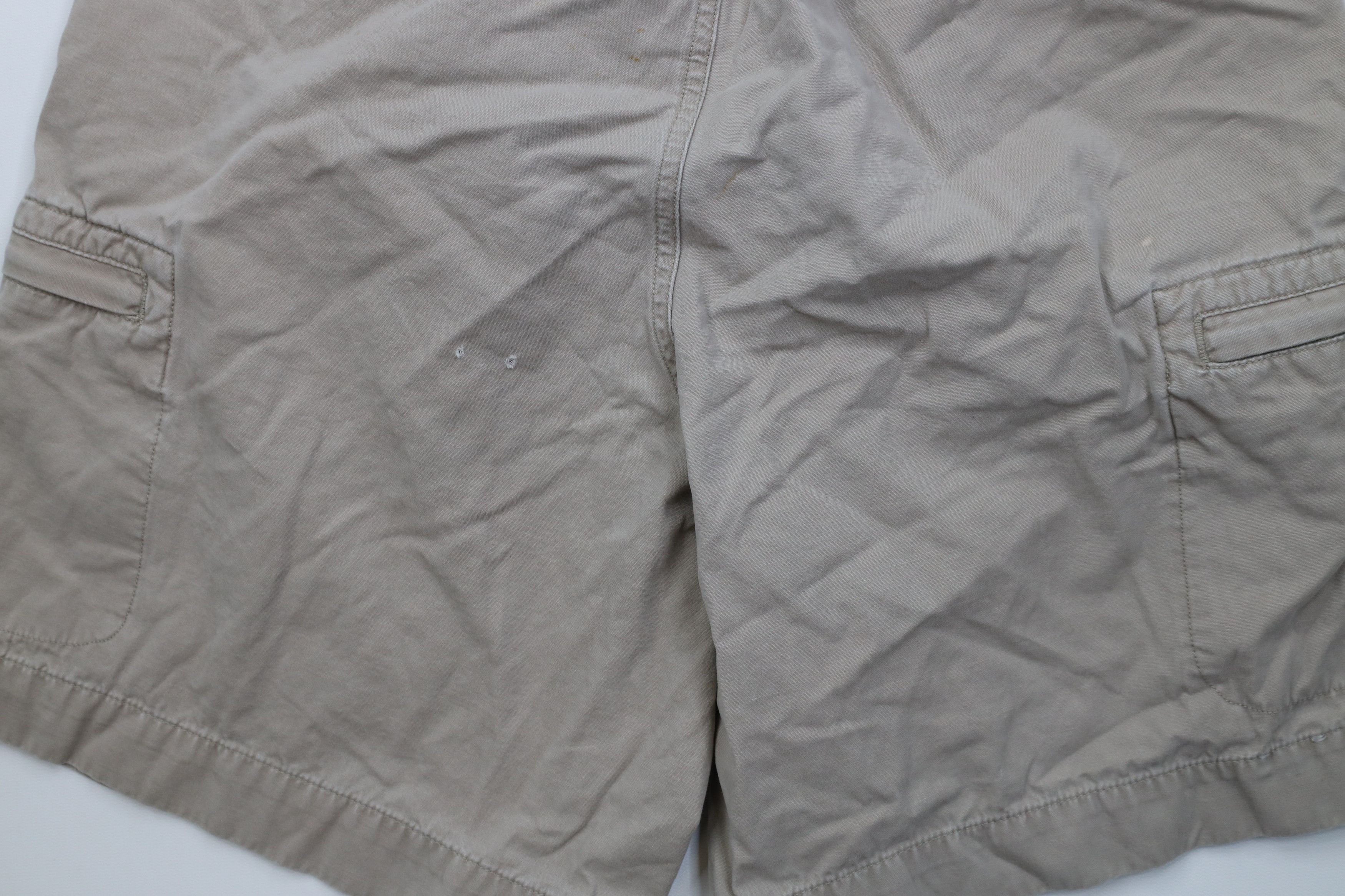 Vintage Vintage 90s Streetwear Striped Above Knee Cargo Shorts Beige Size US 30 / EU 46 - 12 Thumbnail