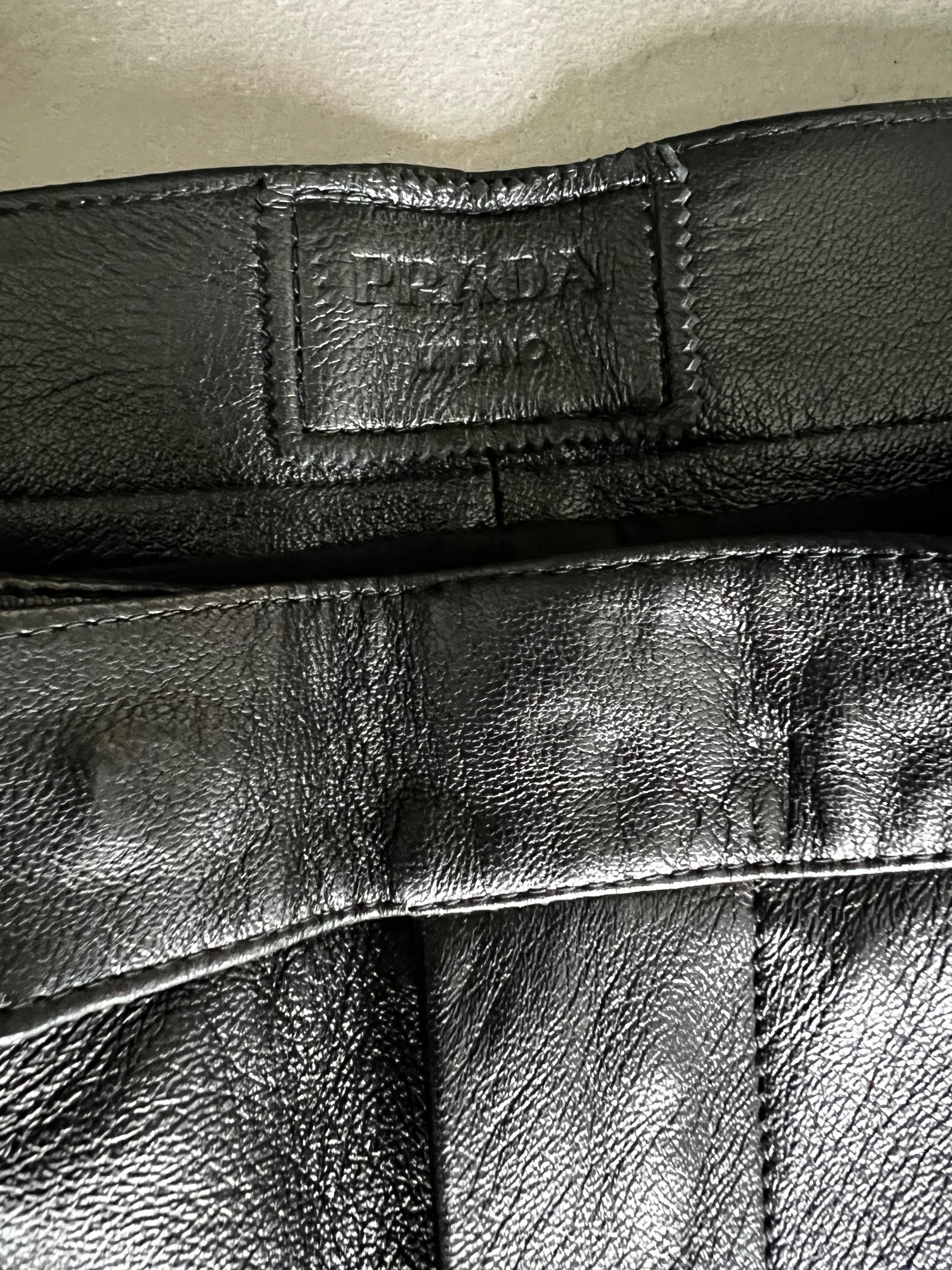 Prada Prada Pleated Nappa Leather Shorts Size US 30 / EU 46 - 5 Thumbnail