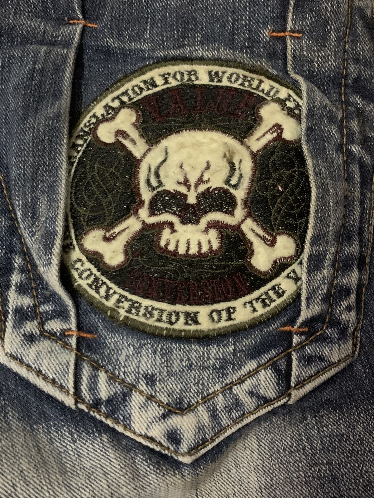 If Six Was Nine Original Jeans The World Freedom Flare Denim Jeans Size US 34 / EU 50 - 9 Thumbnail