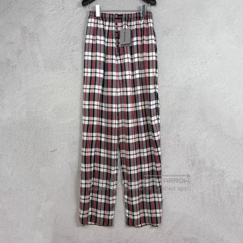 Balenciaga Balenciaga Waisted Embroidered Vintage Plaid Hong Kong Sty Size US 38 / EU 54 - 1 Thumbnail