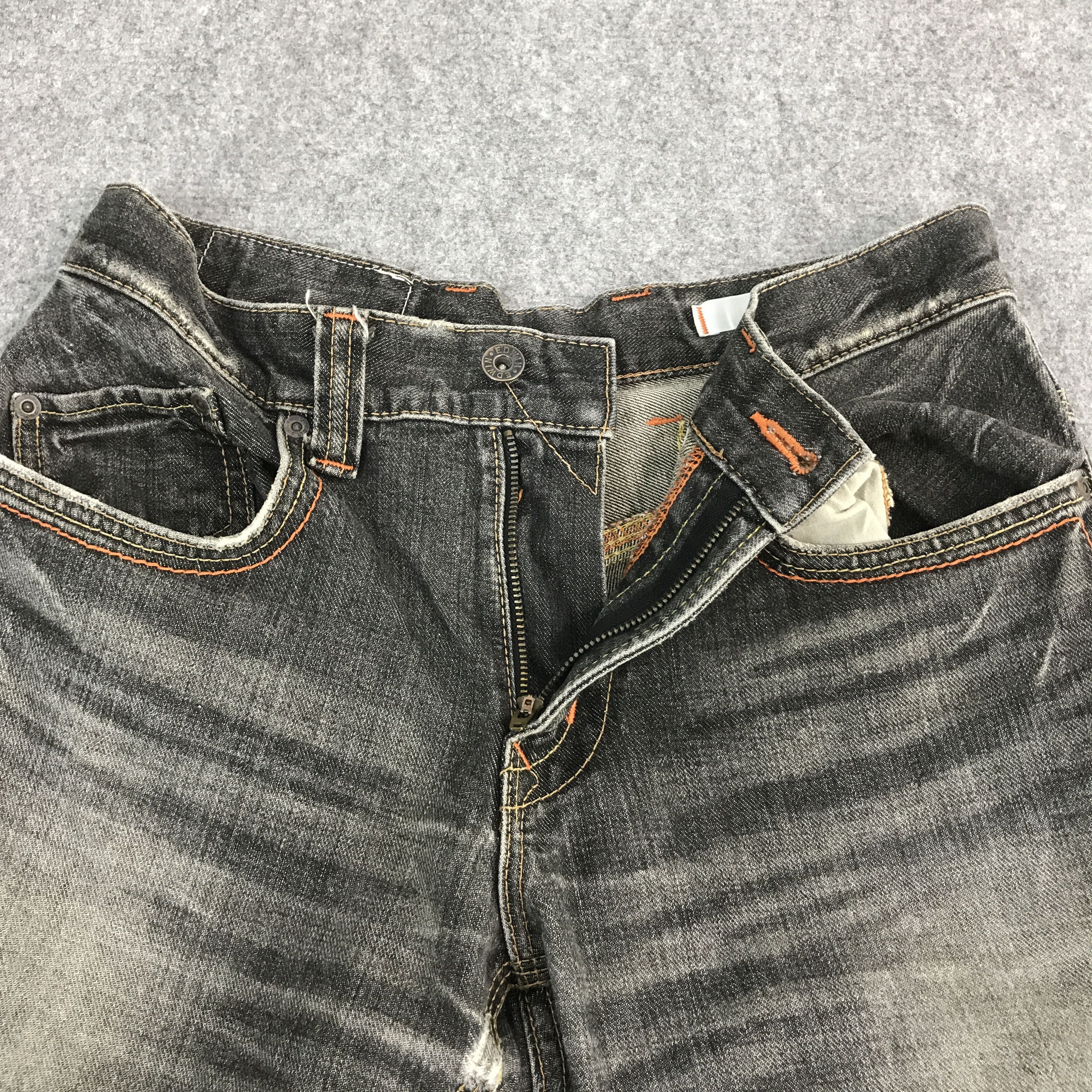 Japanese Brand EDWIN DISTRESSED BLACK DENIM PANTS Size US 28 / EU 44 - 7 Thumbnail