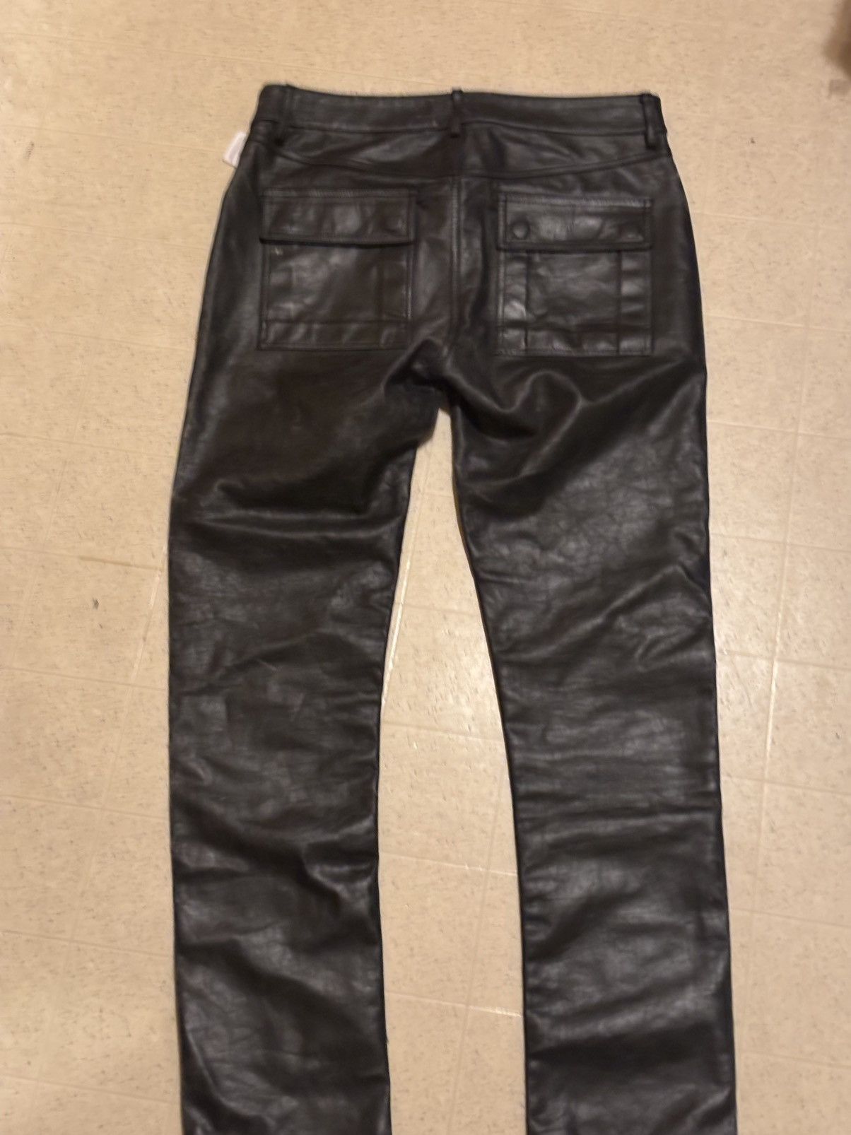 Rick Owens Drkshdw Rick Owens Tyrone Leather Jeans Brand New SS25 Size US 31 - 3 Thumbnail