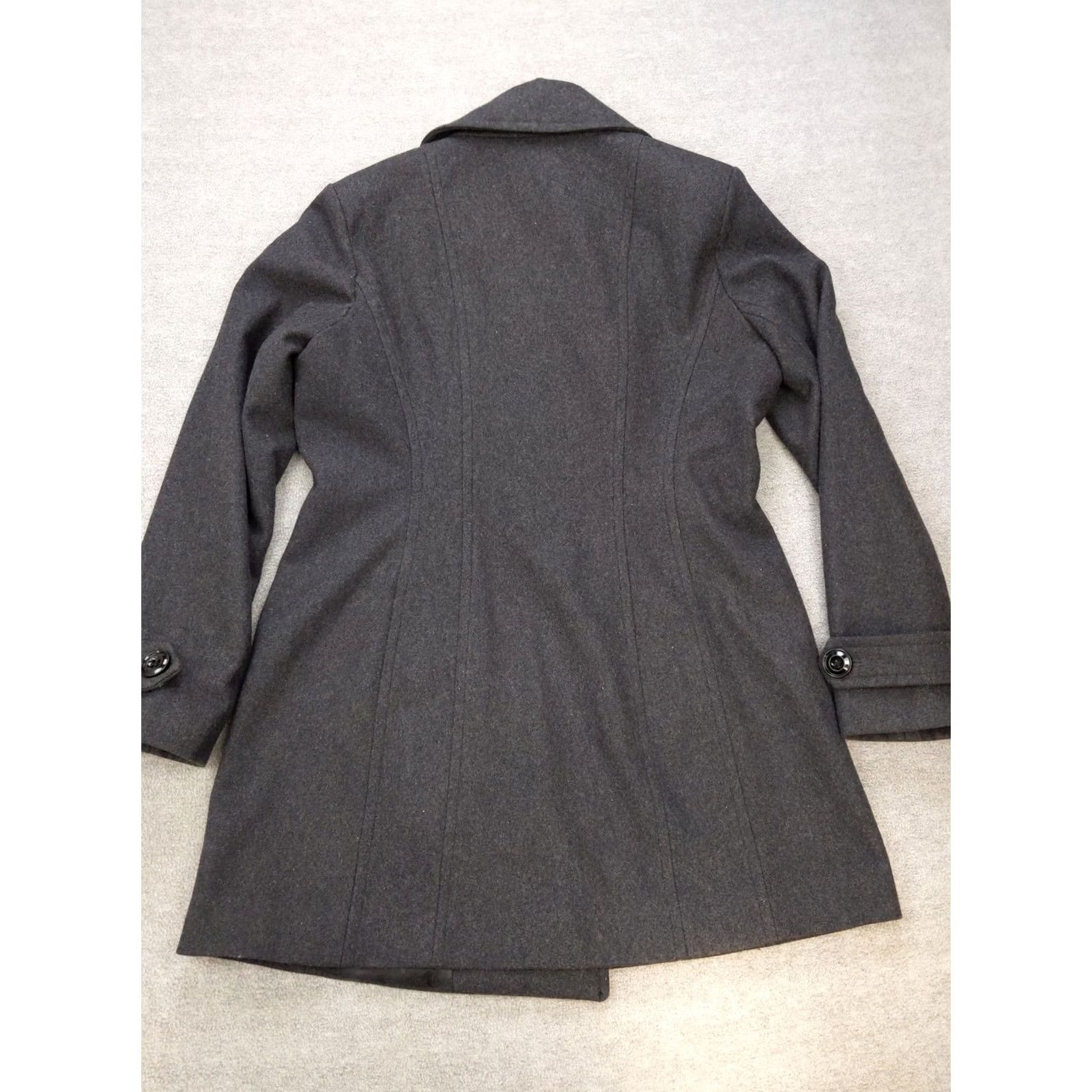 Anne Klein Anne Klein Coat Womens Medium Wool Blend Peacoat Button Front Winter Warm Melton Size M / US 6-8 / IT 42-44 - 6 Thumbnail