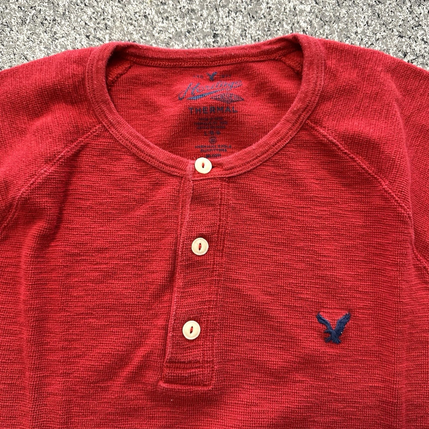 American Eagle Outfitters American Eagle Outfitters Shirt Mens L Red AE Heritage Thermal Long Sleeve Button-Up Henley Casual Shirt Size US L / EU 52-54 / 3 - 2 Thumbnail