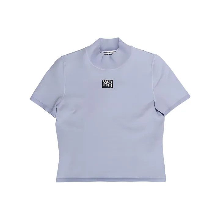 Alexander Wang Alexander Wang Logo Mock Neck Tee for Women 0079 Size XS / US 0-2 / IT 36-38 - 1 Thumbnail
