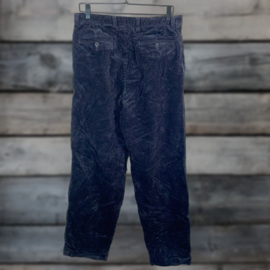 Gap GAP Easy Fit Corduroy Pants Men’s 32 x 30 Dark Blue Pleated Cuffed Vintage 90s Style Chino Size US 32 / EU 48 - 1 Thumbnail