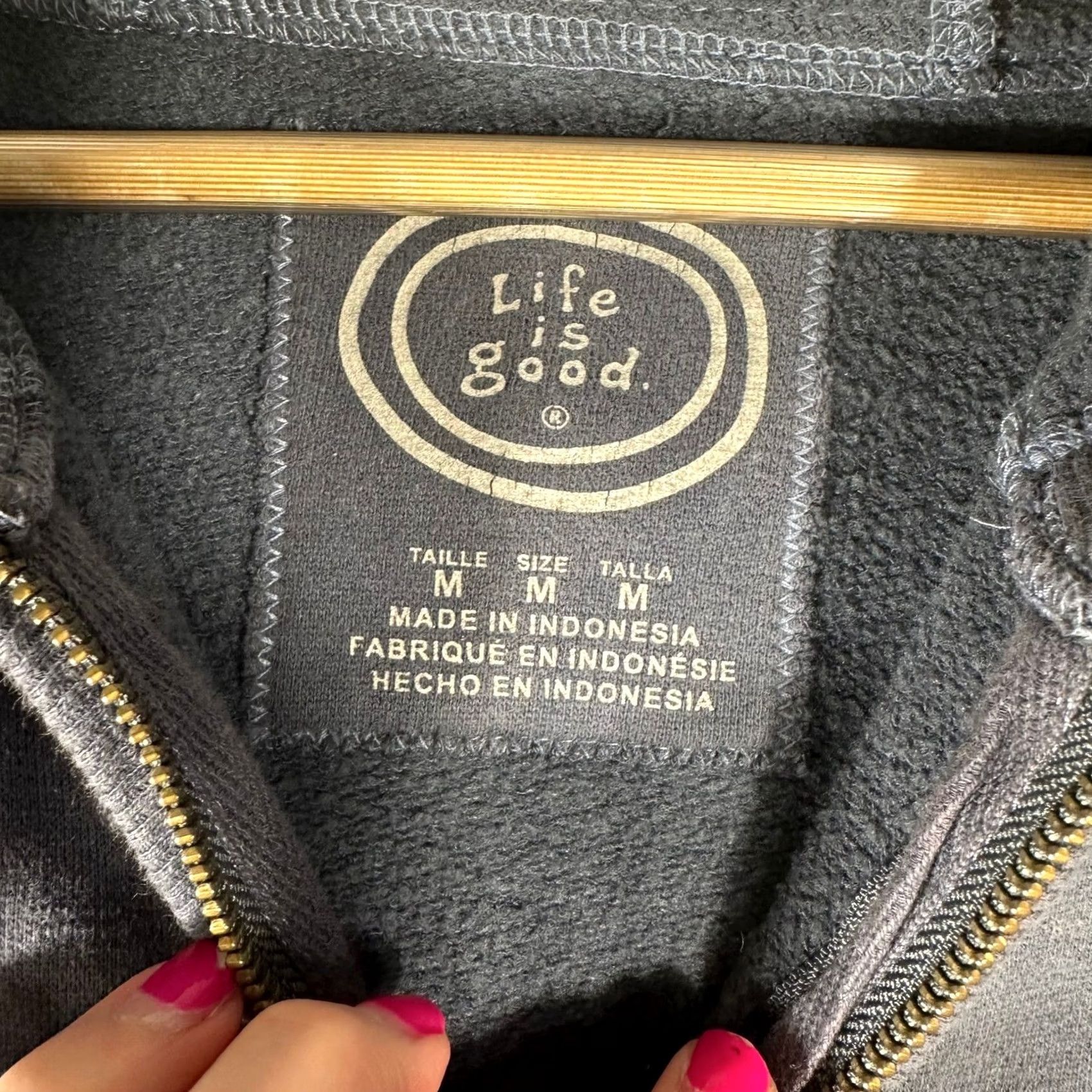 Life is Good Life is Good Mens Full Zip Hoodie Blue Fleece Sweatshirt Embroidered Logo Size M Size US M / EU 48-50 / 2 - 3 Thumbnail