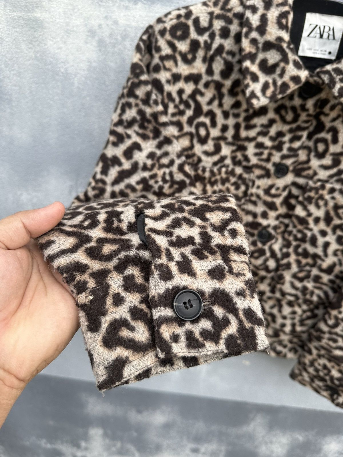 Zara Zara leopard cropped button jacket Size S / US 4 / IT 40 - 8 Thumbnail