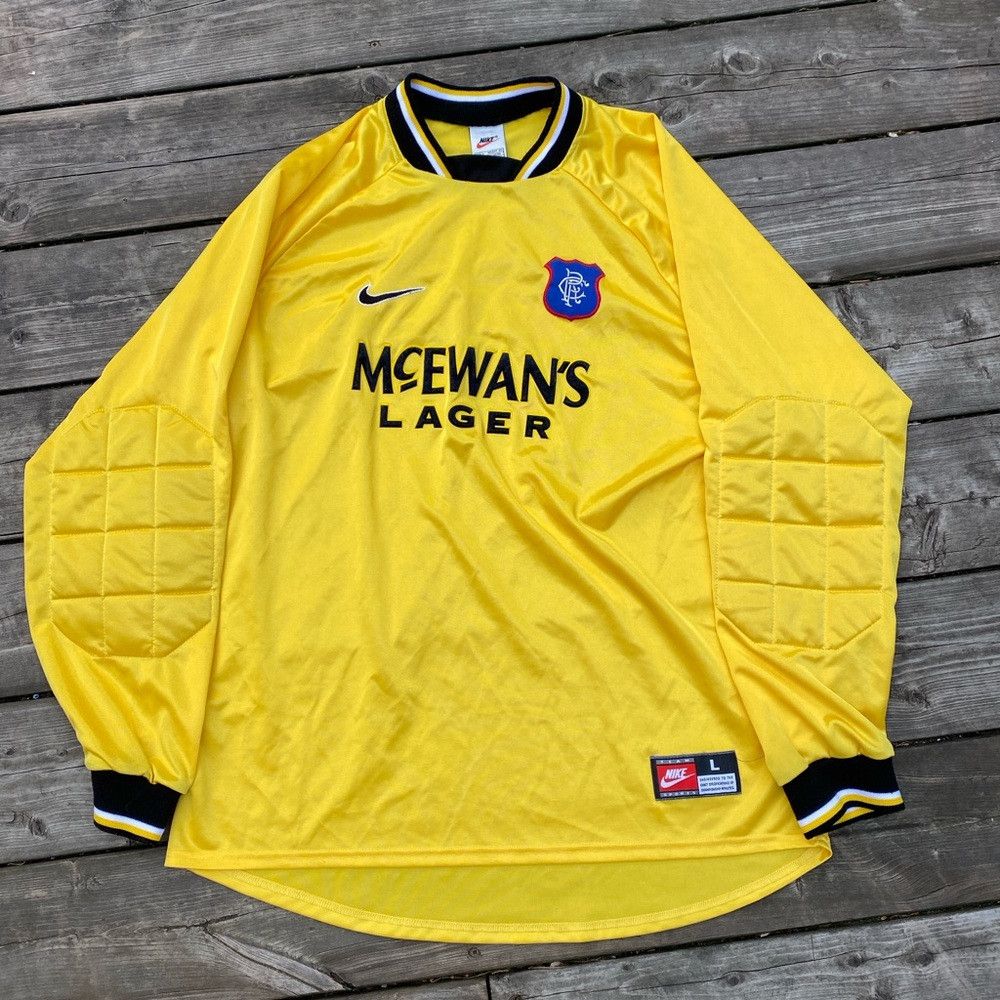 Nike × Vintage Vintage 1997-1999 Nike Glasgow Rangers Goalkeeper Shirt Lar Size US L / EU 52-54 / 3 - 8 Thumbnail