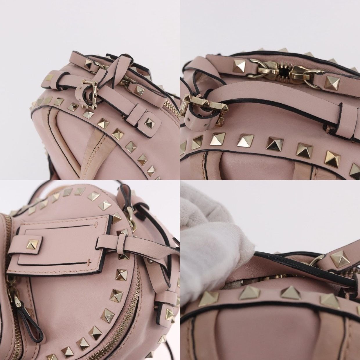 Valentino Valentino Leather Studs Backpack Pink Size ONE SIZE - 13 Thumbnail