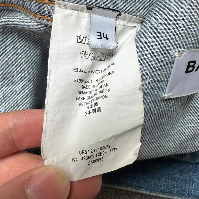 Balenciaga Balenciaga size 34 Blue Back Letter Logo Denim Jacket Size S / US 4 / IT 40 - 6 Thumbnail