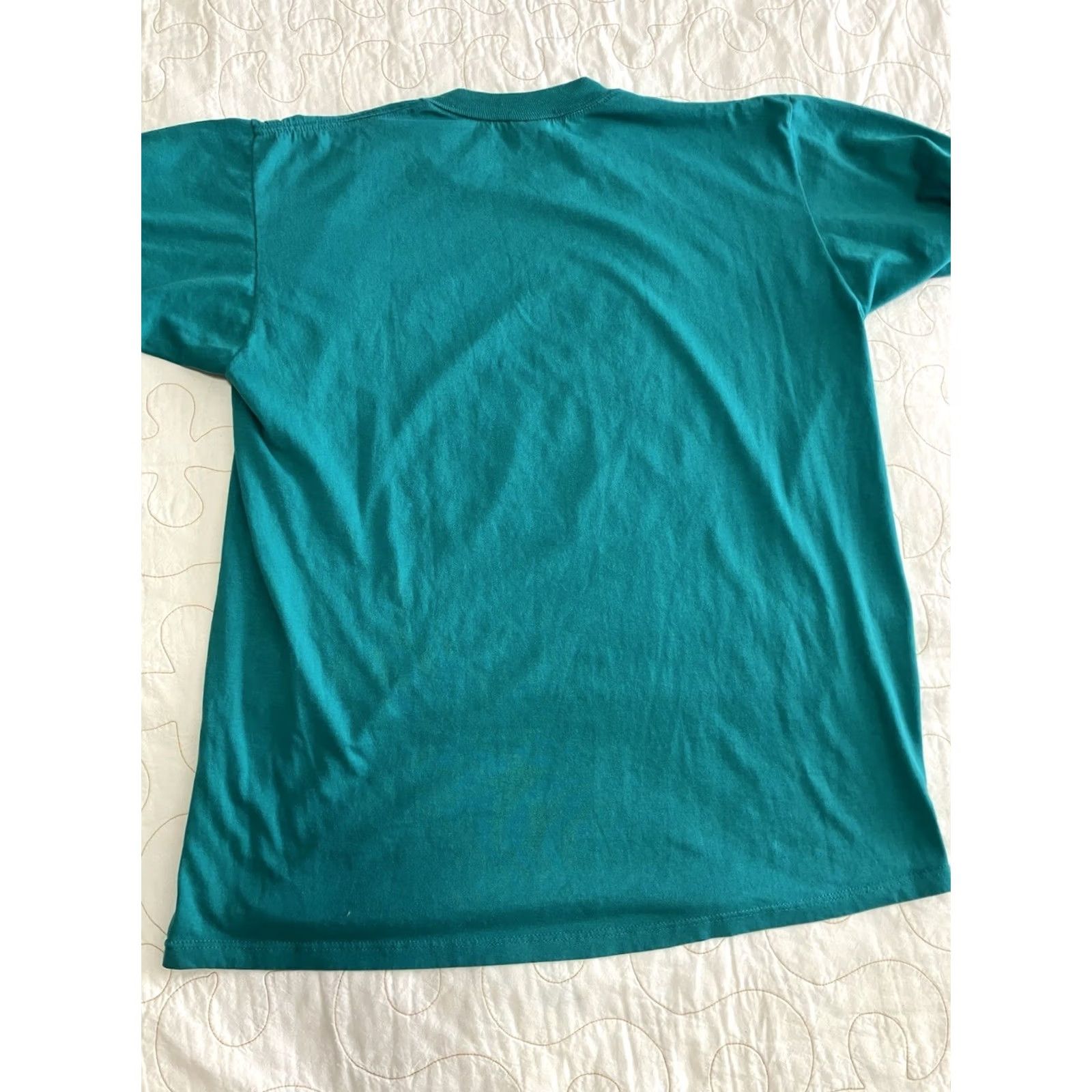 Jerzees VINTAGE Jerzees T-Shirt Teal Graphic Shirt Large L 90s Las Vegas NV Nevada Stained Mens Shirts Green Size US L / EU 52-54 / 3 - 8 Thumbnail