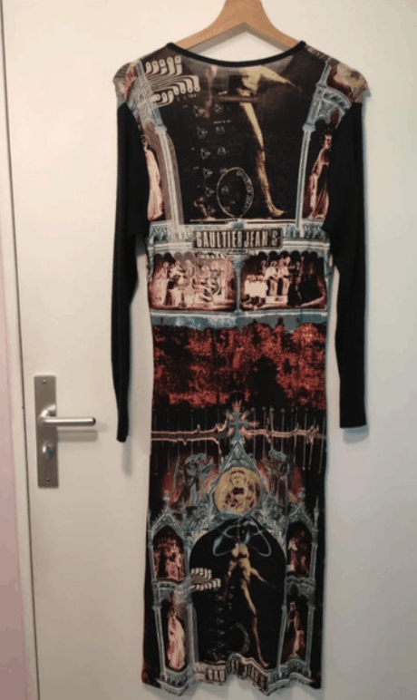 Jean Paul Gaultier × Vintage Jean Paul Gaultier Mesh Dress Graphic Print Bondage Vintage Size L / US 10 / IT 46 - 3 Thumbnail