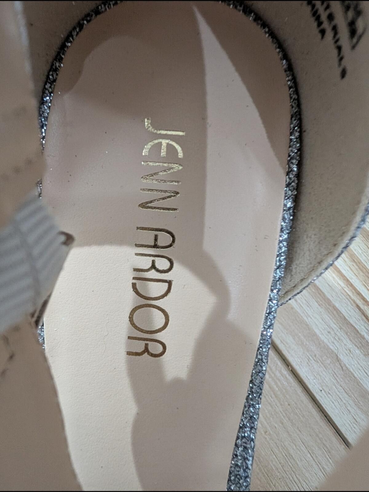 Other Jenn Ardor Silver Glitter Pointed-Toe Ankle-Strap Heels Size US 7.5 / IT 37.5 - 3 Thumbnail
