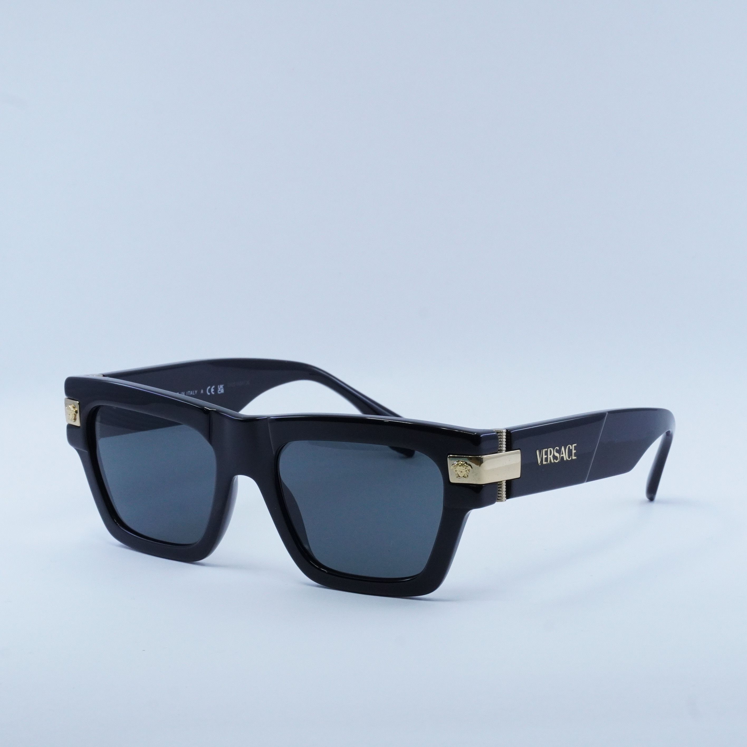 Versace Versace VE4464 GB1/87 Sunglasses Black Square Frame Size ONE SIZE - 11 Thumbnail