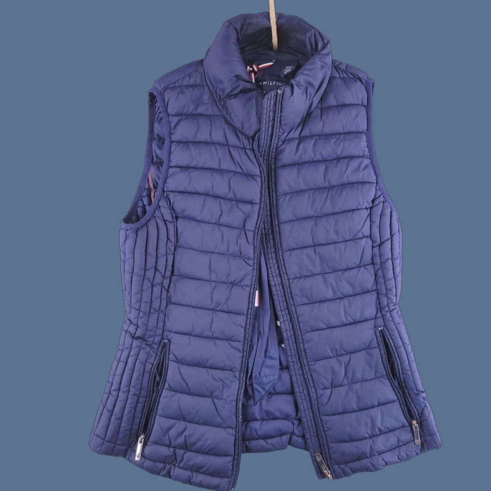 Tommy Hilfiger Tommy Hilfiger Puffer Vest Womens Small Blue Navy Sleeveless Packable Size S / US 4 / IT 40 - 1 Thumbnail