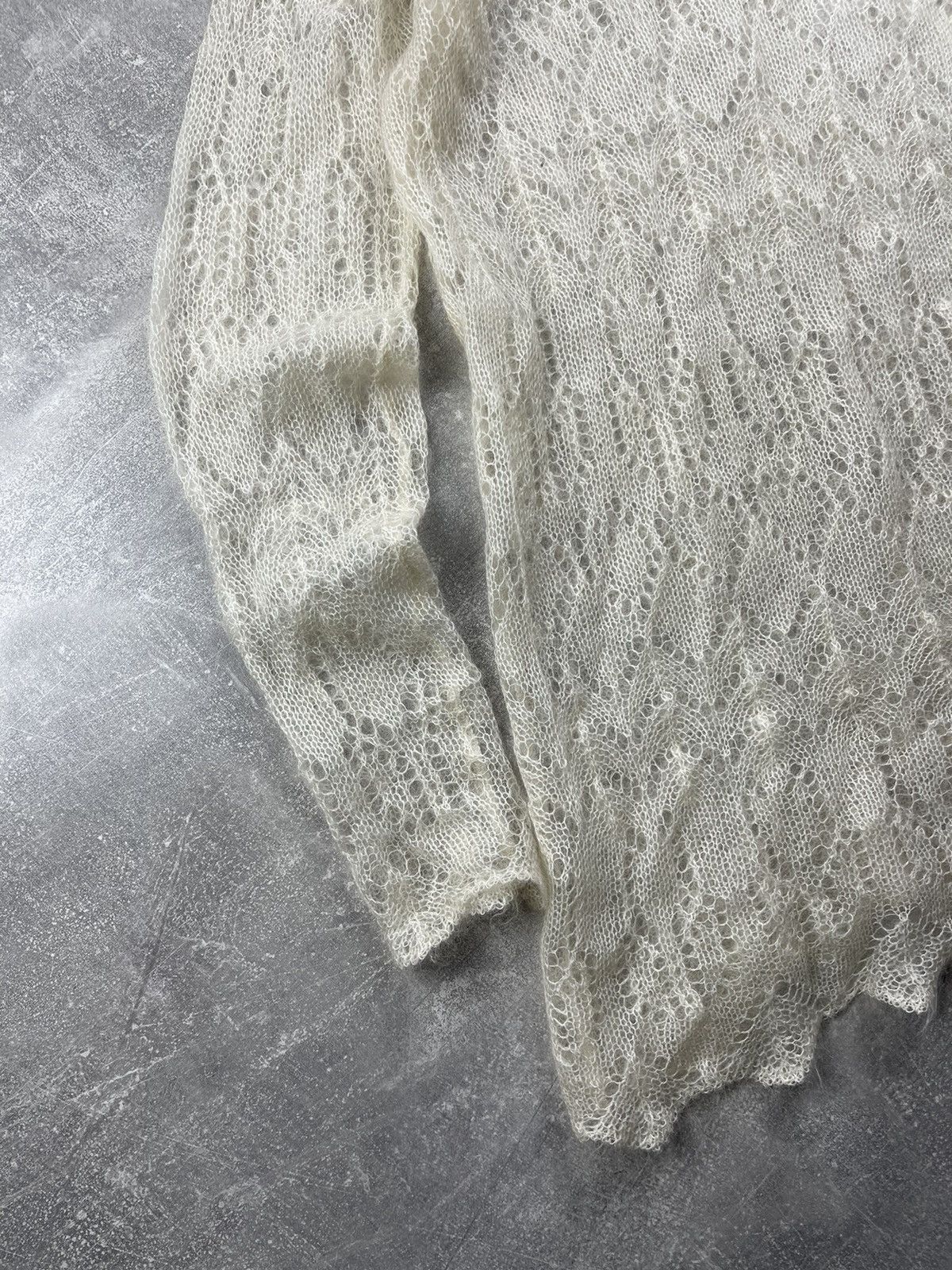 Vintage Vintage Sheer Lace Knit Sweater Cream Ivory Women’s Size M / US 6-8 / IT 42-44 - 3 Thumbnail