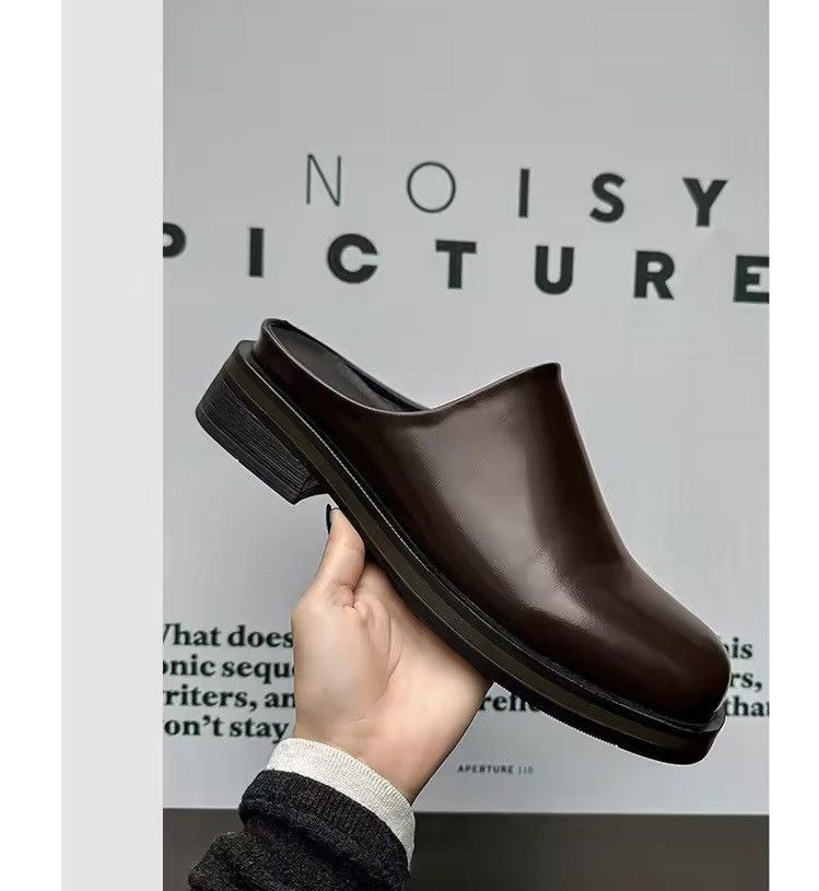 Genuine Leather Real Leather Casual Brown Outdoor Square Slippers Boots Size US 11 / EU 44 - 2 Thumbnail