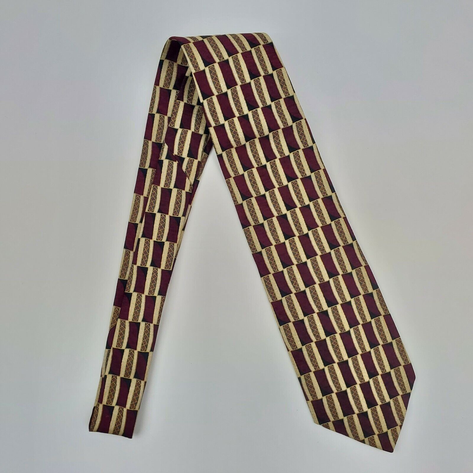 Tom James Tom James Red Geometric Silk Tie Short Size ONE SIZE - 6 Thumbnail