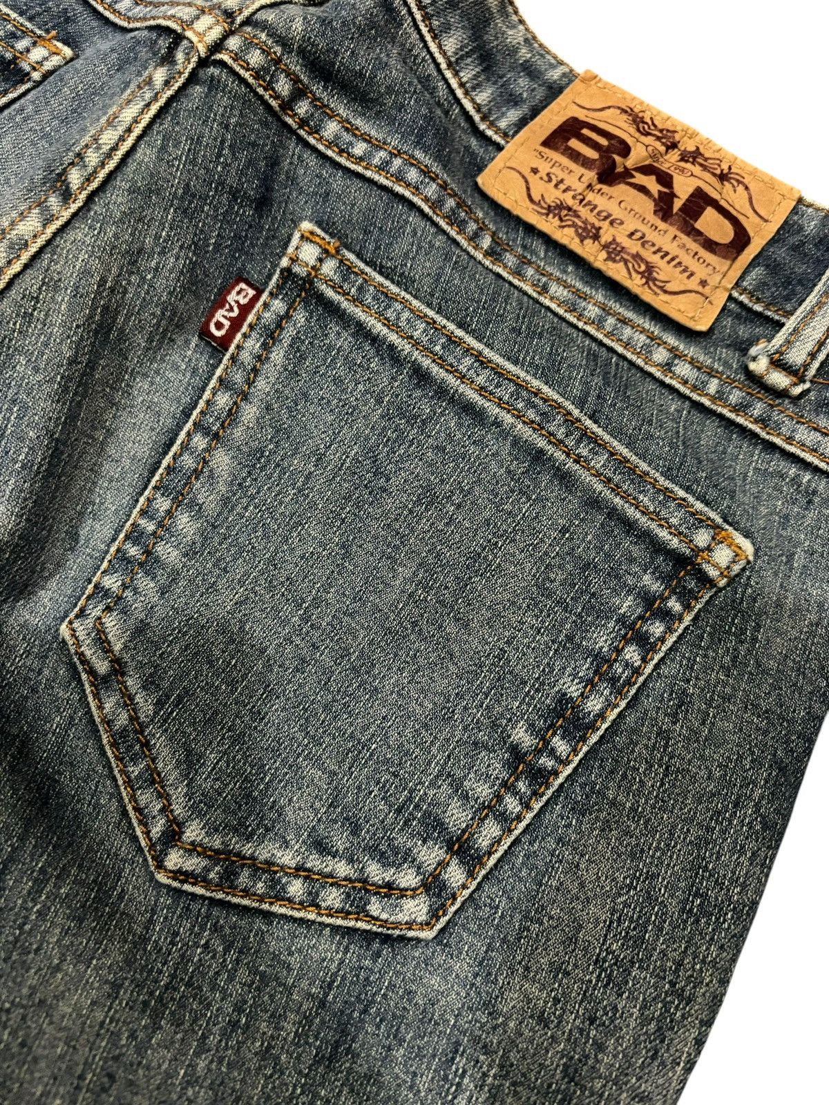 Japanese Brand Y2k BAD Flared Bootcut Faded Bondage Punk Stretch Jeans Size US 29 - 7 Thumbnail