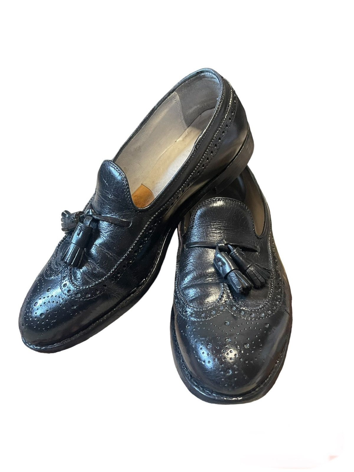 Vintage Alden New England 551 Black Leather Wingtip Loafers