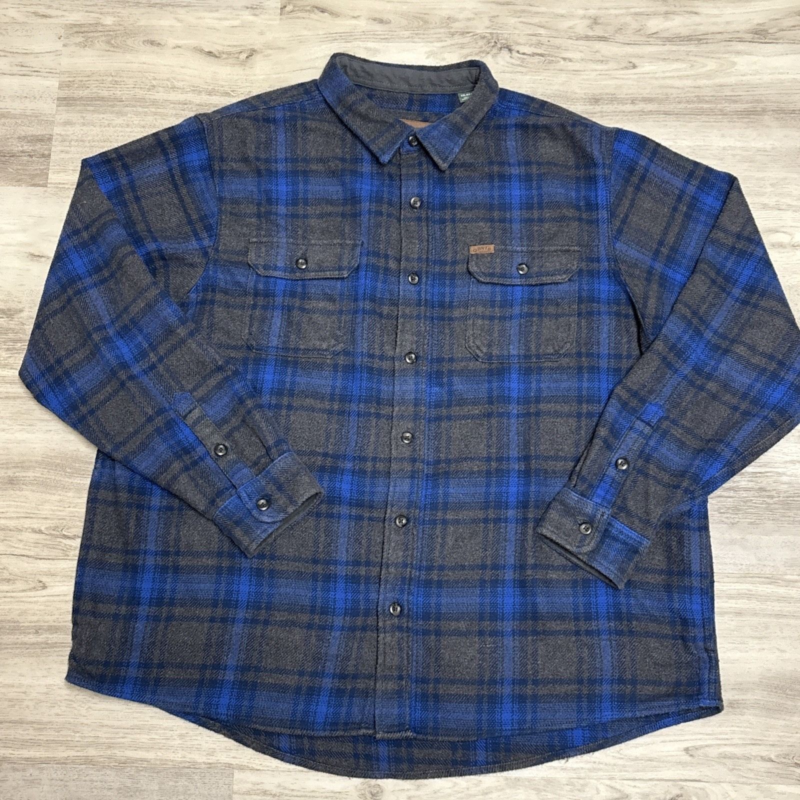 Orvis Orvis Shirt Jacket Mens 2XL Blue Gray Plaid Flannel Heavy Sh Size US XXL / EU 58 / 5 - 5 Thumbnail