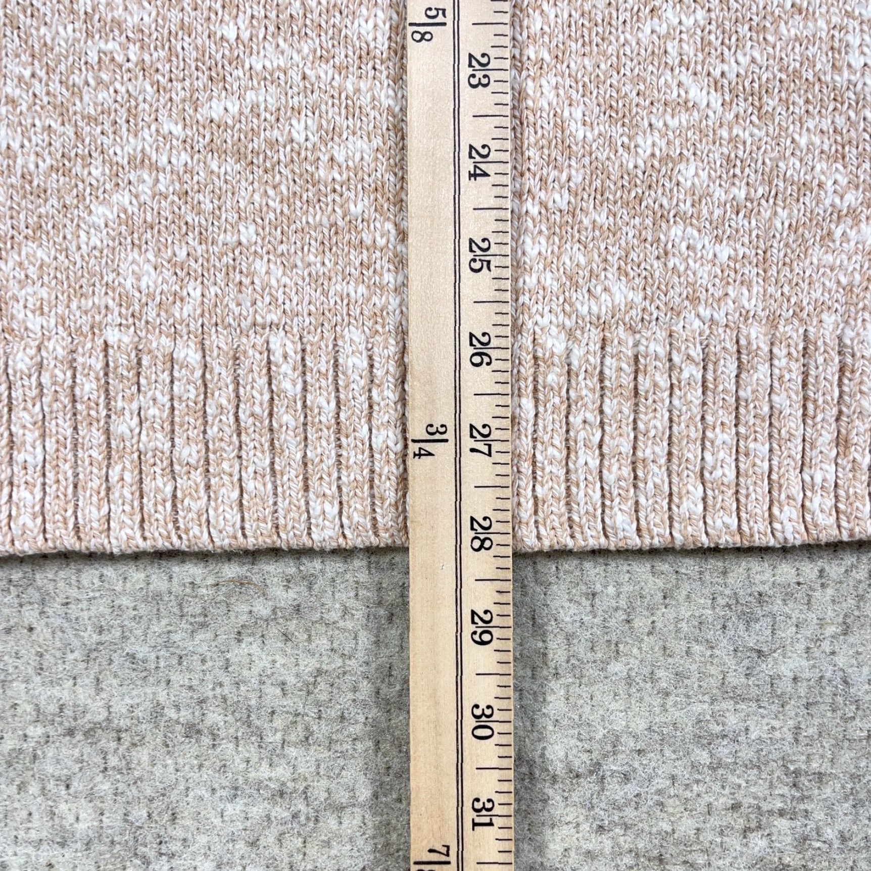 Vintage L.L. Bean Sweater Women Medium Tall Tan Marled Ragg Roll Mock Funnel Neck Pullover Knit Cotton Solid Classic Size M / US 6-8 / IT 42-44 - 6 Thumbnail